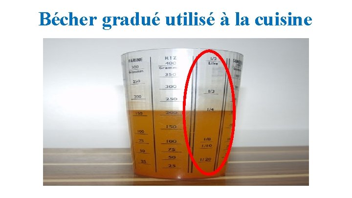 Bécher gradué utilisé à la cuisine 