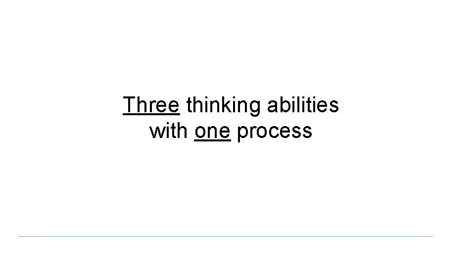 Three thinking abilities with one process 