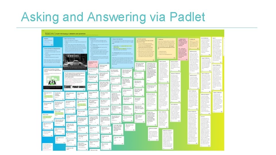 Asking and Answering via Padlet 