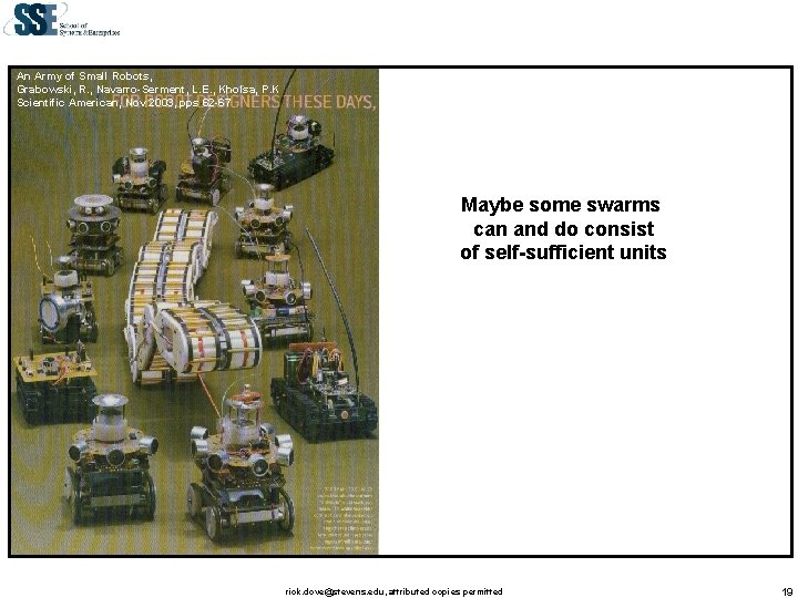 An Army of Small Robots, Grabowski, R. , Navarro-Serment, L. E. , Kholsa, P.
