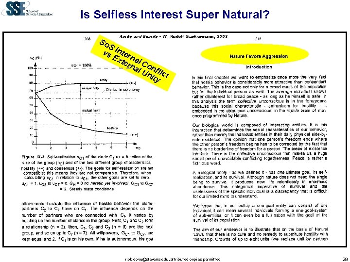 Is Selfless Interest Super Natural? Amity and Enmity - II, Rudolf Starkermann, 2003 So