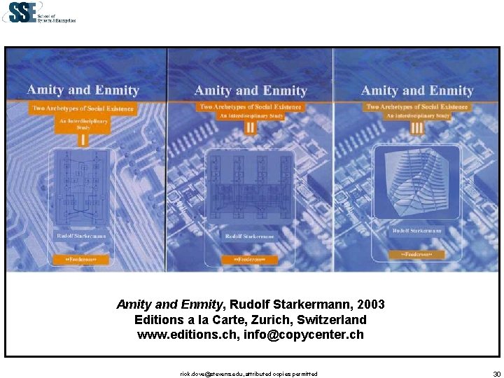 Amity and Enmity, Rudolf Starkermann, 2003 Editions a la Carte, Zurich, Switzerland www. editions.