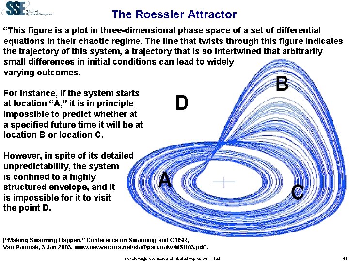 The Roessler Attractor “This figure is a plot in three-dimensional phase space of a