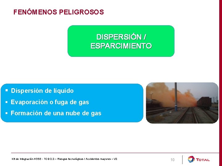 FENÓMENOS PELIGROSOS DISPERSIÓN / ESPARCIMIENTO § Dispersión de líquido § Evaporación o fuga de