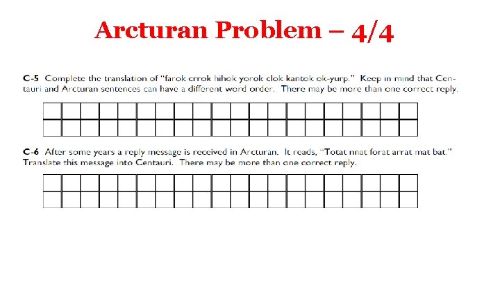 Arcturan Problem – 4/4 