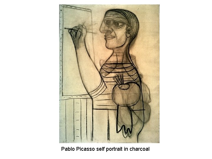 Pablo Picasso self portrait in charcoal 
