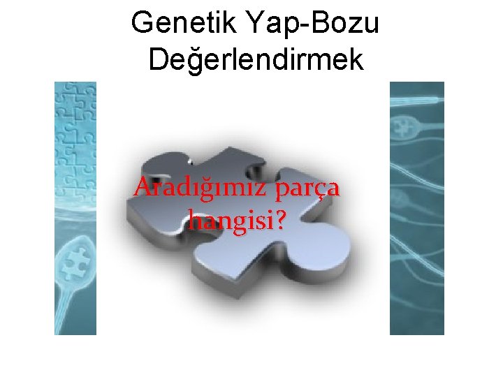 Genetik Yap-Bozu Değerlendirmek Aradığımız parça hangisi? 