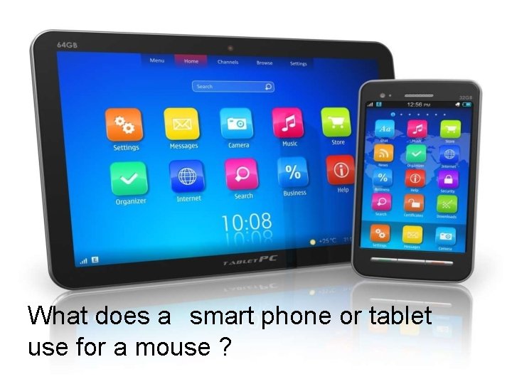 What does a smart phone or tablet use for a mouse ? 