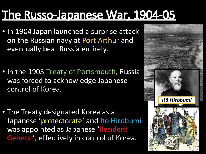The Russo-Japanese War, 1904 -05 • In 1904 Japan launched a surprise attack on The Russo-Japanese War, 1904 -05 • In 1904 Japan launched a surprise attack on