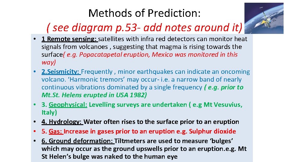 Methods of Prediction: ( see diagram p. 53 - add notes around it) •