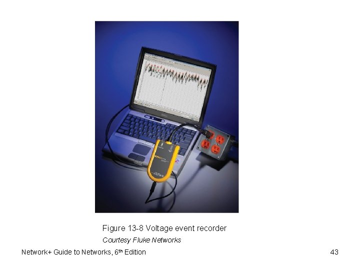 Figure 13 -8 Voltage event recorder Courtesy Fluke Networks Network+ Guide to Networks, 6 Figure 13 -8 Voltage event recorder Courtesy Fluke Networks Network+ Guide to Networks, 6