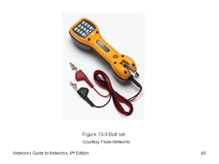 Figure 13 -9 Butt set Courtesy Fluke Networks Network+ Guide to Networks, 6 th Figure 13 -9 Butt set Courtesy Fluke Networks Network+ Guide to Networks, 6 th