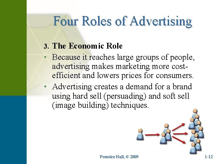 Four Roles of Advertising 3. The Economic Role • Because it reaches large groups