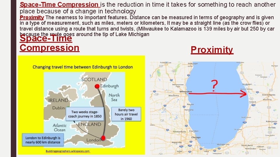 Space-Time Compression is the reduction in time it takes for something to reach another