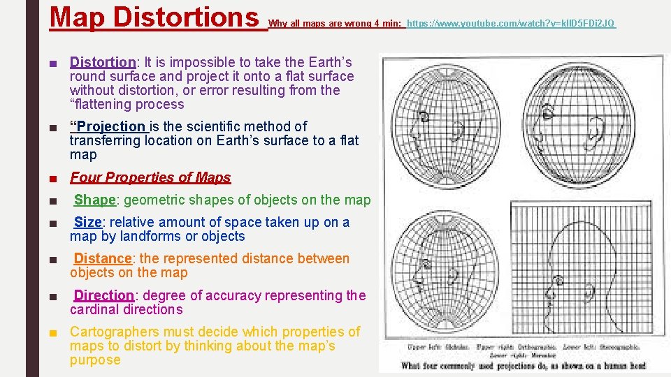 Map Distortions Why all maps are wrong 4 min: https: //www. youtube. com/watch? v=k.