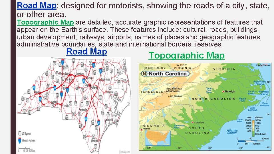 Road Map: designed for motorists, showing the roads of a city, state, or other