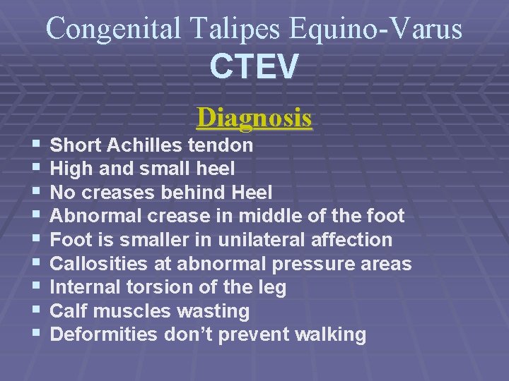 Congenital Talipes EquinoVarus Congenital Clubfoot Prof Mohamed M