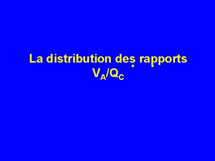 La distribution des. rapports. VA/QC 