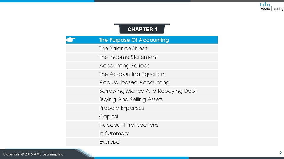 CHAPTER 1 The Purpose Of Accounting The Balance Sheet The Income Statement Accounting Periods