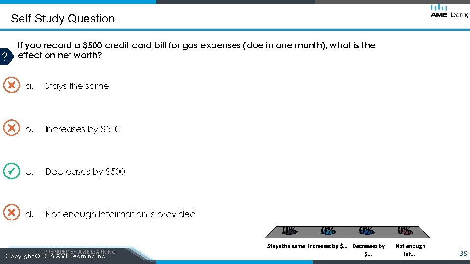 Self Study Question If you record a $500 credit card bill for gas expenses