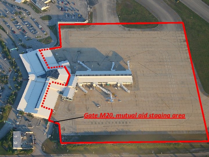 Over head Secured photo Gate M 20, mutual aid staging area 29 WWW. KAASHIVINFOTEC.