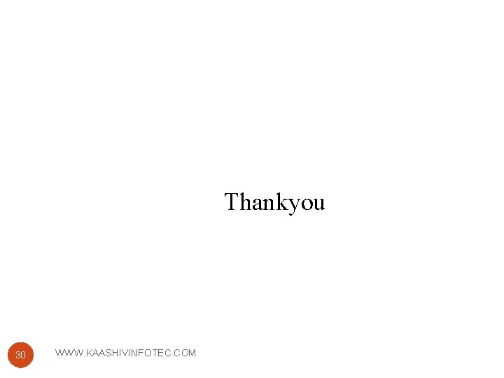 Thankyou 30 WWW. KAASHIVINFOTEC. COM 