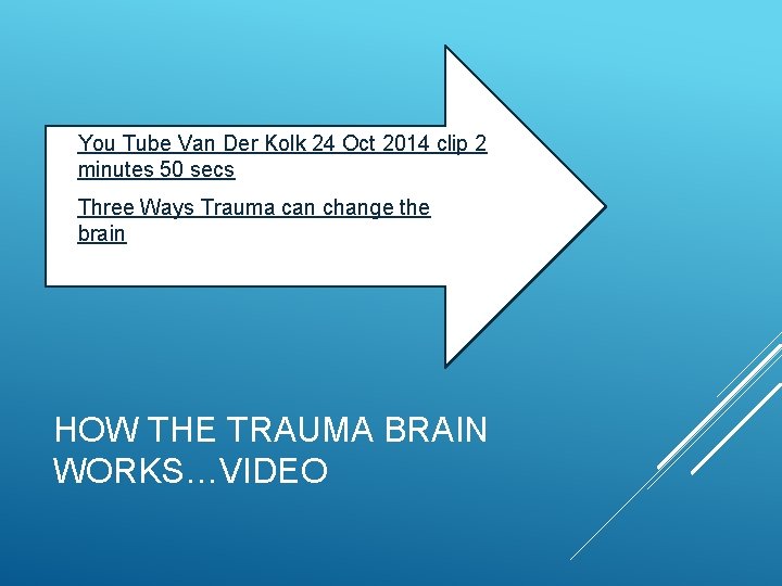  You Tube Van Der Kolk 24 Oct 2014 clip 2 minutes 50 secs