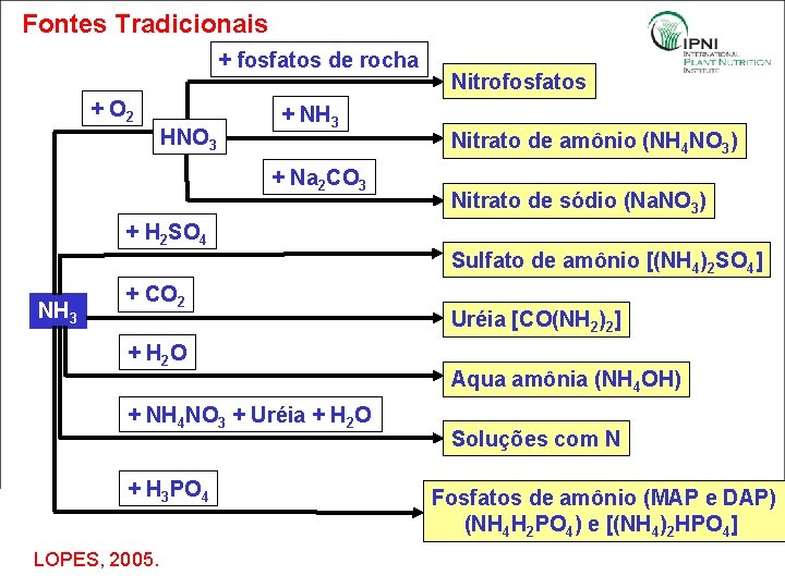 Fontes Tradicionais + fosfatos de rocha + O 2 HNO 3 + NH 3