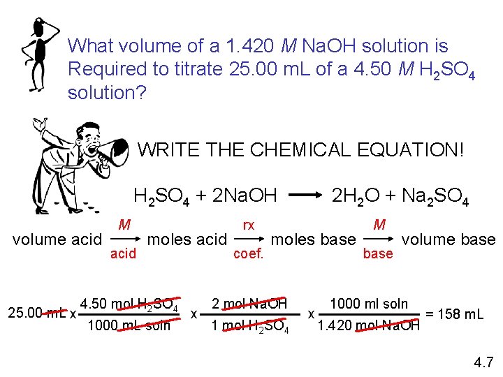 What volume of a 1. 420 M Na. OH solution is Required to titrate