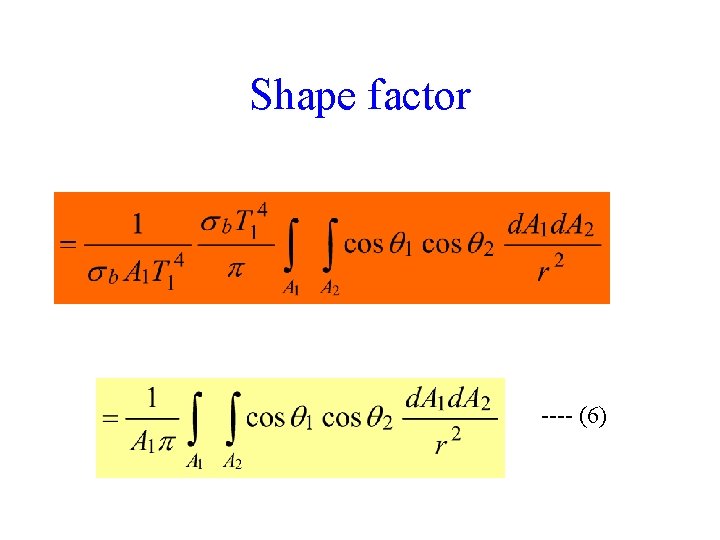 Shape factor ---- (6) 