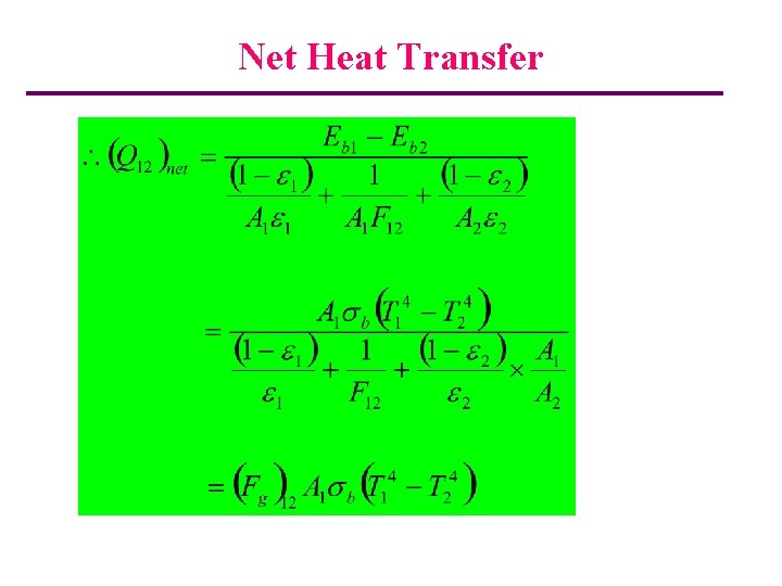 Net Heat Transfer 