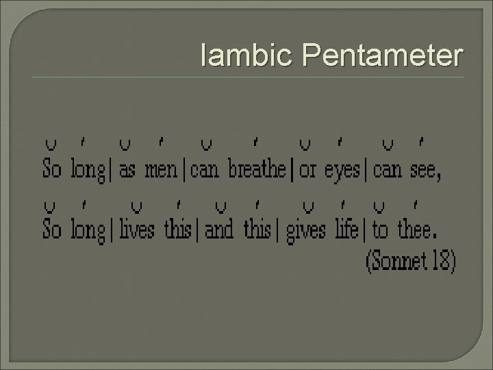 Iambic Pentameter 