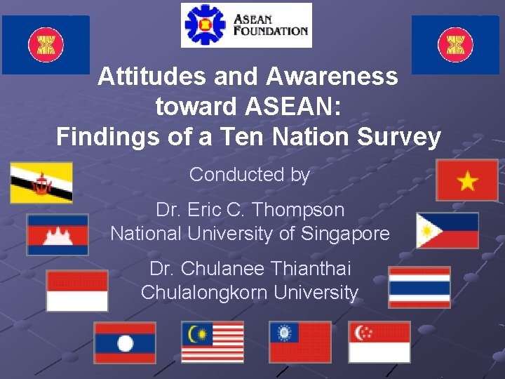 Attitudes and Awareness toward ASEAN Findings of a