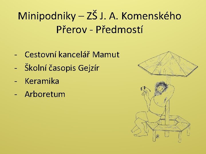 Minipodniky – ZŠ J. A. Komenského Přerov - Předmostí - Cestovní kancelář Mamut Školní