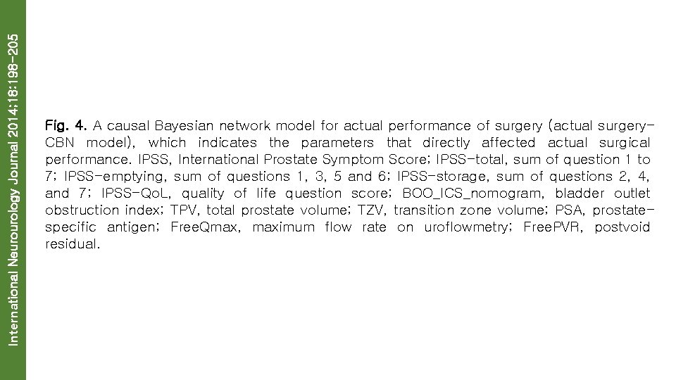 International Neurourology Journal 2014; 18: 198 -205 Fig. 4. A causal Bayesian network model