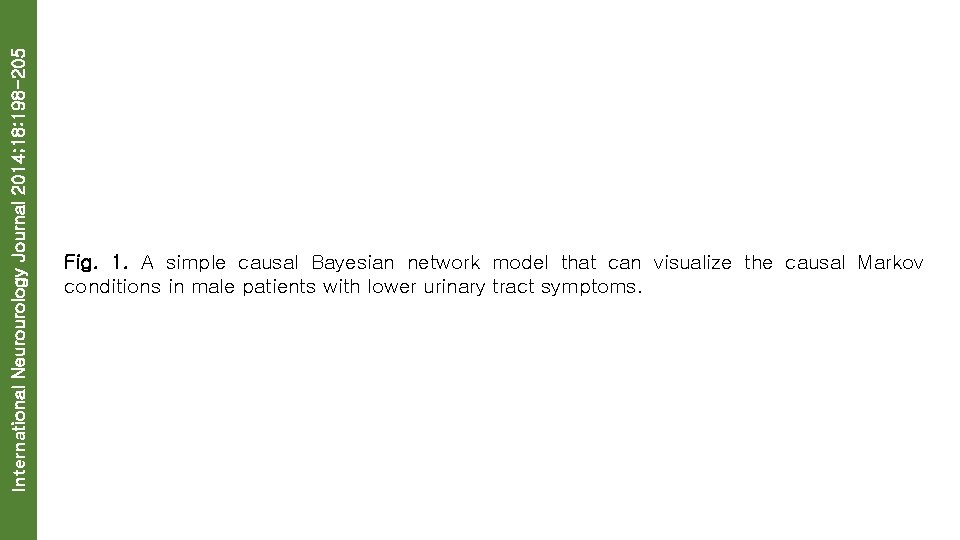 International Neurourology Journal 2014; 18: 198 -205 Fig. 1. A simple causal Bayesian network