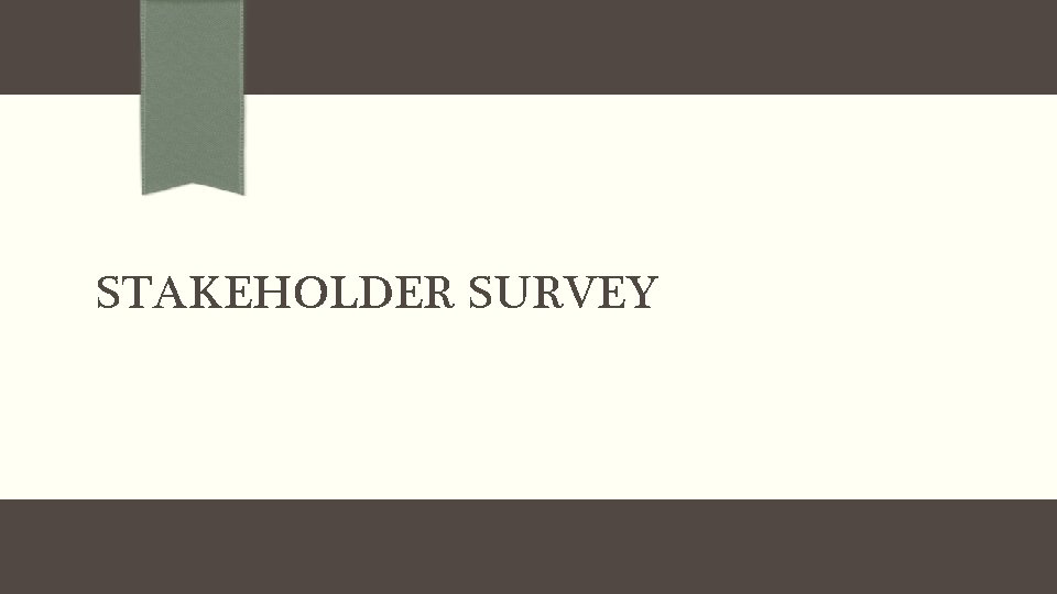 STAKEHOLDER SURVEY 