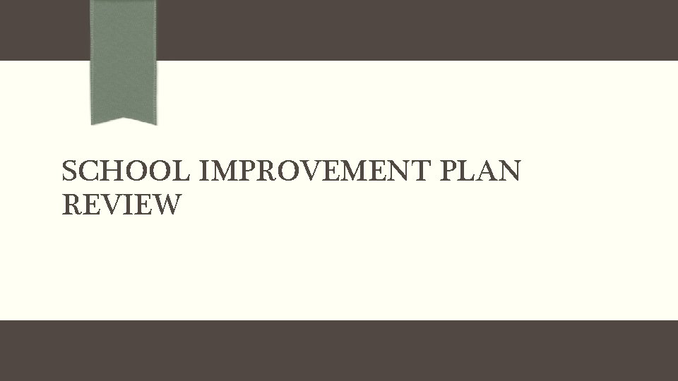 SCHOOL IMPROVEMENT PLAN REVIEW 