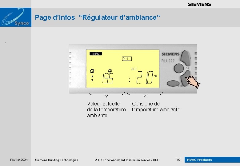 . . . . Page d’infos “Régulateur d’ambiance“ Siemens sans siemens sans bold siemens