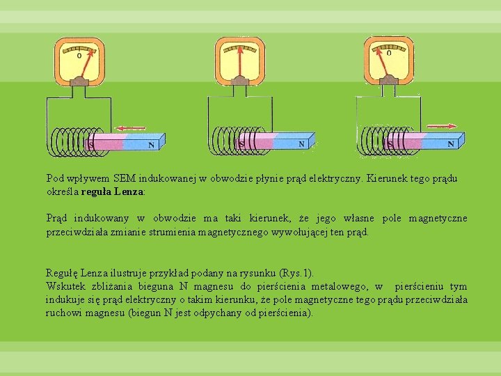 Pod wpływem SEM indukowanej w obwodzie płynie prąd elektryczny. Kierunek tego prądu określa reguła