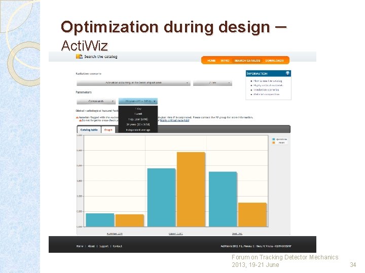 Optimization during design – Acti. Wiz Forum on Tracking Detector Mechanics 2013, 19 -21
