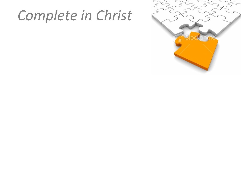 Complete in Christ 