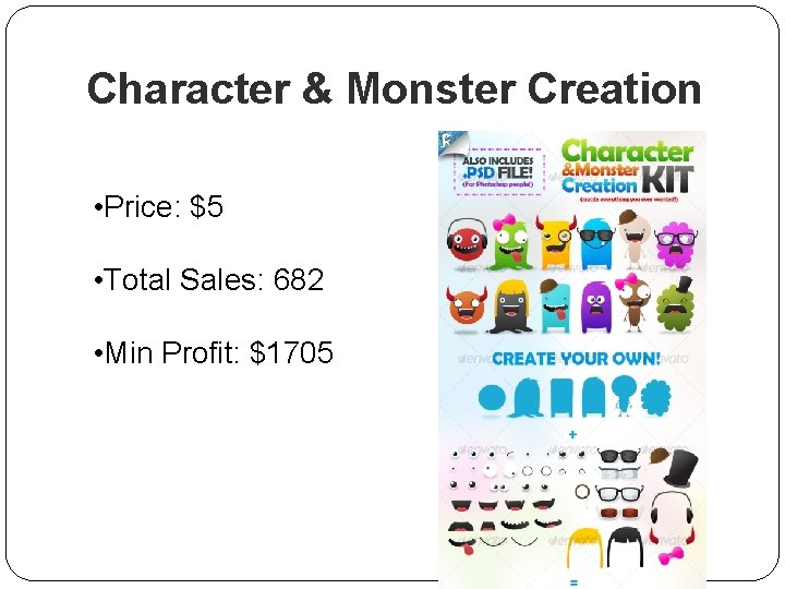 Character & Monster Creation • Price: $5 • Total Sales: 682 • Min Profit: