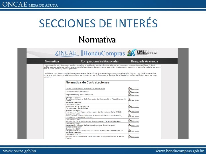 SECCIONES DE INTERÉS Normativa 