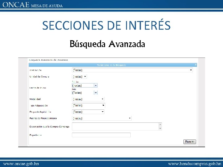 SECCIONES DE INTERÉS Búsqueda Avanzada 