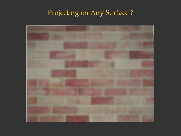 Projecting on Any Surface ? 