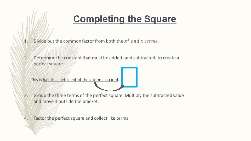 Completing the Square – 