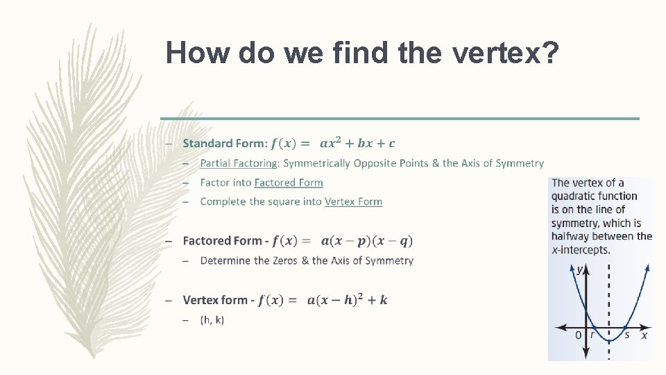 How do we find the vertex? – 