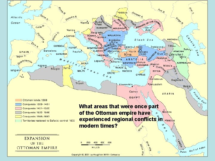 What areas that were once part of the Ottoman empire have experienced regional conflicts