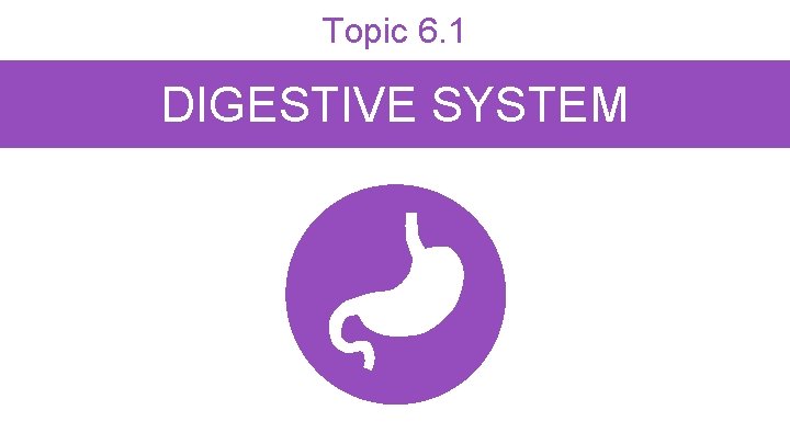 Topic 6. 1 DIGESTIVE SYSTEM Topic 6. 1 DIGESTIVE SYSTEM